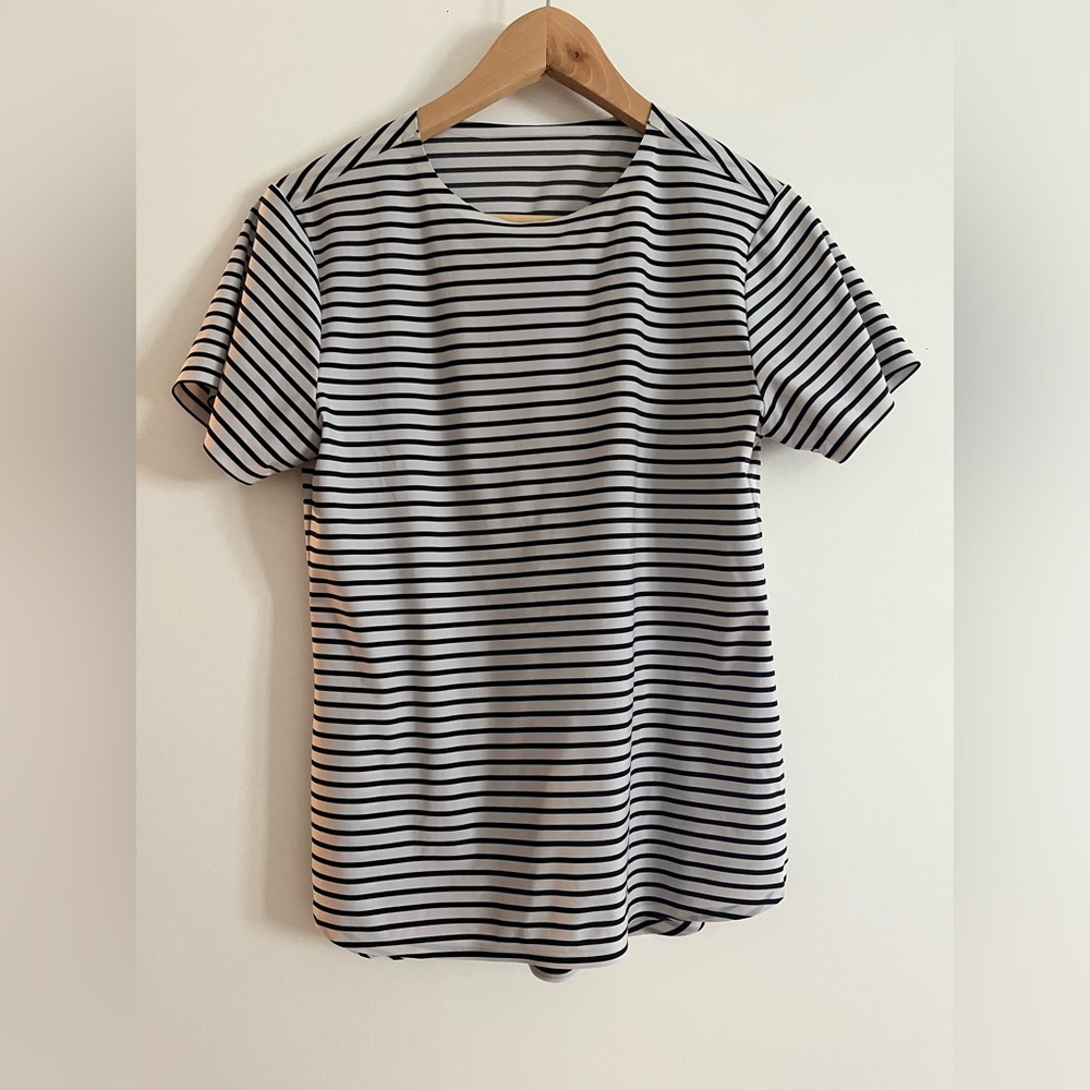 ADAY Made It T-Shirt - Navy stripe - Small